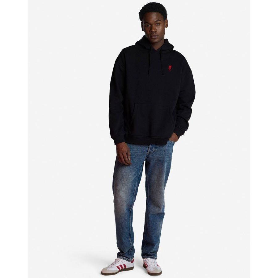 Liverpool Oversized Hoodie Logo - Black/Red - Men's-SoccerKits Hub | Buy Soccer Jerseys Online